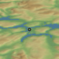 Shaded relief of the 42 km around Hemnesberget, drawn from the GMTED2010 grid