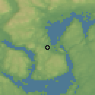 Shaded relief of the 45 km around Åros, drawn from the GMTED2010 grid