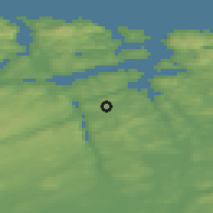 Shaded relief of the 41 km around Hesseng, drawn from the GMTED2010 grid