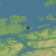Shaded relief of the 44 km around Hestvika, drawn from the GMTED2010 grid