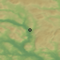 Shaded relief of the 45 km around Hjukse, drawn from the GMTED2010 grid
