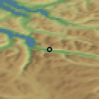 Shaded relief of the 44 km around Hoelsand, drawn from the GMTED2010 grid