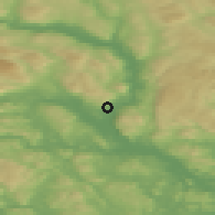 Shaded relief of the 46 km around Akkerhaug, drawn from the GMTED2010 grid