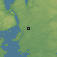 Shaded relief of the 45 km around Hølen, drawn from the GMTED2010 grid