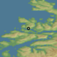 Shaded relief of the 44 km around Holevik, drawn from the GMTED2010 grid