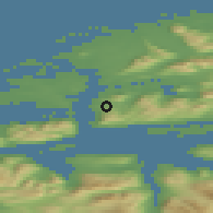 Shaded relief of the 44 km around Hollingen, drawn from the GMTED2010 grid