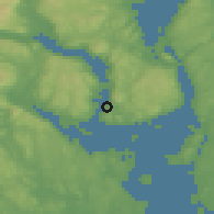 Shaded relief of the 45 km around Holmsbu, drawn from the GMTED2010 grid