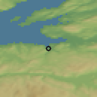 Shaded relief of the 44 km around Hommelvik, drawn from the GMTED2010 grid