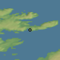 Shaded relief of the 40 km around Honningsvåg, drawn from the GMTED2010 grid