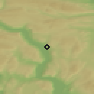 Shaded relief of the 45 km around Hov, drawn from the GMTED2010 grid
