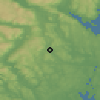 Shaded relief of the 46 km around Høyjord, drawn from the GMTED2010 grid