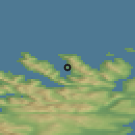 Shaded relief of the 41 km around Husøy, drawn from the GMTED2010 grid