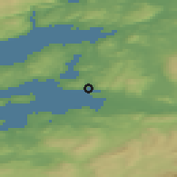 Shaded relief of the 43 km around Hylla, drawn from the GMTED2010 grid