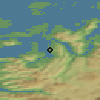 Shaded relief of the 42 km around Inndyr, drawn from the GMTED2010 grid