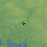 Shaded relief of the 46 km around Jelsnes, drawn from the GMTED2010 grid