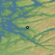 Shaded relief of the 46 km around Jørpeland, drawn from the GMTED2010 grid