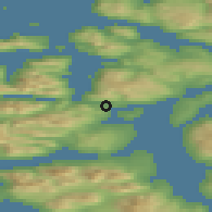 Shaded relief of the 41 km around Kaldfjord, drawn from the GMTED2010 grid