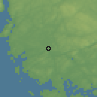 Shaded relief of the 46 km around Karlshus, drawn from the GMTED2010 grid
