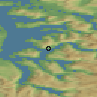 Shaded relief of the 41 km around Kjøpsvik, drawn from the GMTED2010 grid