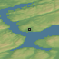 Shaded relief of the 44 km around Askjem, drawn from the GMTED2010 grid