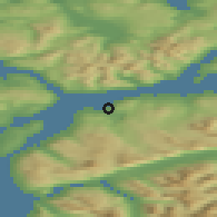 Shaded relief of the 41 km around Kjosen, drawn from the GMTED2010 grid
