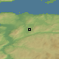 Shaded relief of the 44 km around Klæbu, drawn from the GMTED2010 grid
