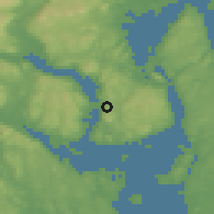 Shaded relief of the 45 km around Klokkarstua, drawn from the GMTED2010 grid