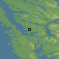 Shaded relief of the 45 km around Askøy, drawn from the GMTED2010 grid