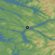 Shaded relief of the 45 km around Knarvik, drawn from the GMTED2010 grid