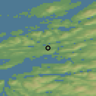 Shaded relief of the 43 km around Kolvereid, drawn from the GMTED2010 grid