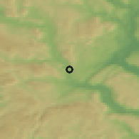 Shaded relief of the 45 km around Kongsberg, drawn from the GMTED2010 grid