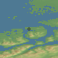 Shaded relief of the 44 km around Kristiansund, drawn from the GMTED2010 grid