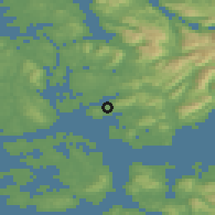 Shaded relief of the 45 km around Krokeidet, drawn from the GMTED2010 grid
