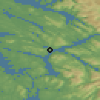 Shaded relief of the 45 km around Krossneset, drawn from the GMTED2010 grid