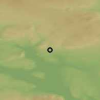 Shaded relief of the 45 km around Kylstad, drawn from the GMTED2010 grid