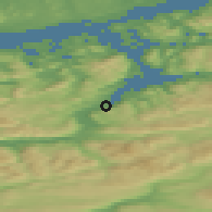 Shaded relief of the 44 km around Kyrksæterøra, drawn from the GMTED2010 grid