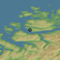 Shaded relief of the 44 km around Larsnes, drawn from the GMTED2010 grid