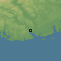 Shaded relief of the 46 km around Larvik, drawn from the GMTED2010 grid