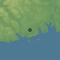 Shaded relief of the 46 km around Lauve-Viksjord, drawn from the GMTED2010 grid