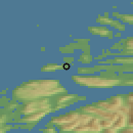 Shaded relief of the 44 km around Leitebakk, drawn from the GMTED2010 grid