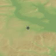 Shaded relief of the 45 km around Lena, drawn from the GMTED2010 grid