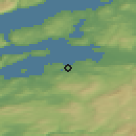Shaded relief of the 44 km around Levanger, drawn from the GMTED2010 grid