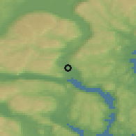 Shaded relief of the 45 km around Lierbyen, drawn from the GMTED2010 grid