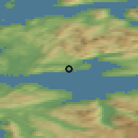 Shaded relief of the 41 km around Liland, drawn from the GMTED2010 grid