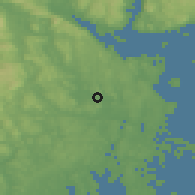 Shaded relief of the 46 km around Linnestad, drawn from the GMTED2010 grid