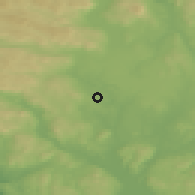 Shaded relief of the 45 km around Løkenfeltet, drawn from the GMTED2010 grid