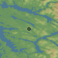 Shaded relief of the 45 km around Austmarka, drawn from the GMTED2010 grid