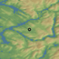 Shaded relief of the 45 km around Lonevåg, drawn from the GMTED2010 grid
