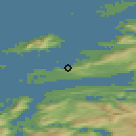 Shaded relief of the 42 km around Løpsmarka, drawn from the GMTED2010 grid