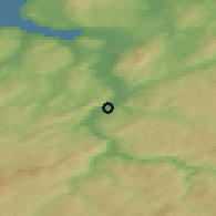 Shaded relief of the 44 km around Lundamo, drawn from the GMTED2010 grid